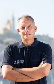 Portrait du CA Augier, commandant le bataillon de marins-pompiers de Marseille, Marseille le 15 juin 2021.